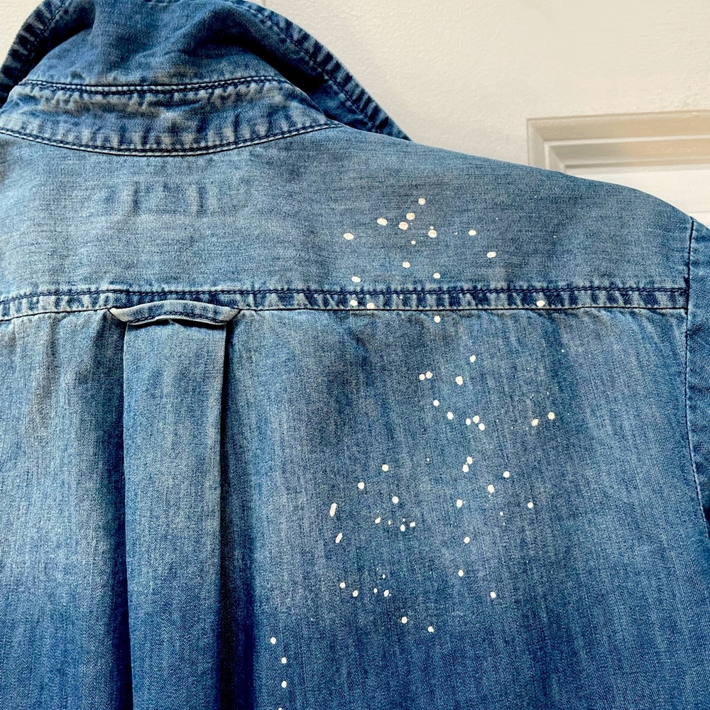 Banana Republic Denim Pain Splatter Button Down